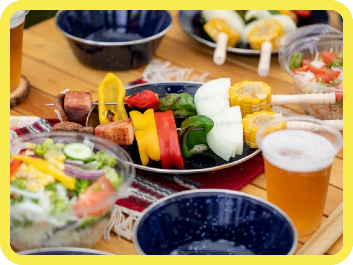 淡路牛や新鮮野菜など、淡路島の恵みを楽しめるBBQ。