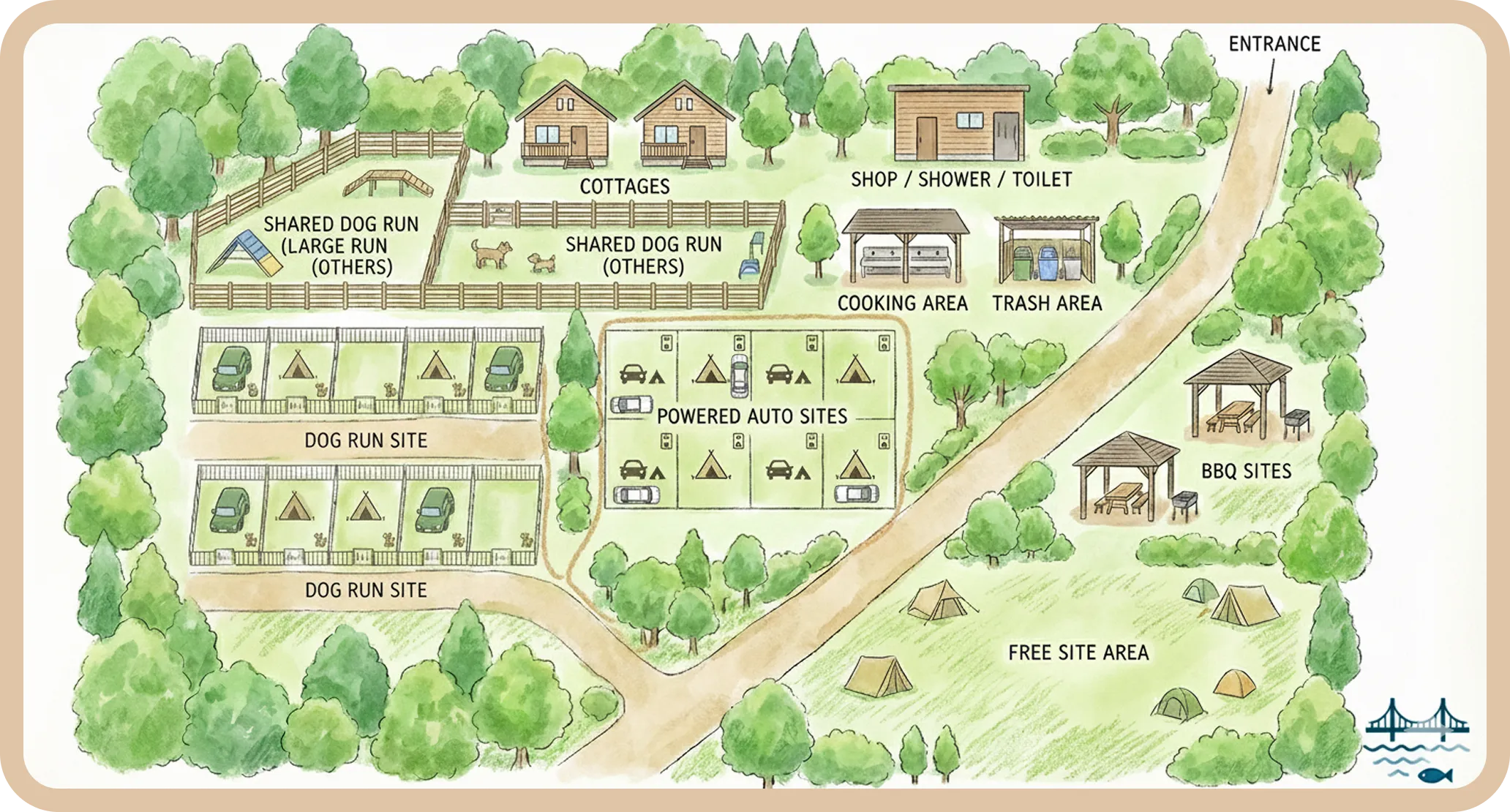 キャンプ場のMAP